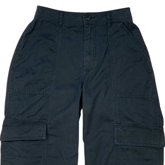 Abercrombie & Fitch Womens Cargo Pant 4 27 Black High Rise Straight Leg Academia - Picture 7 of 12